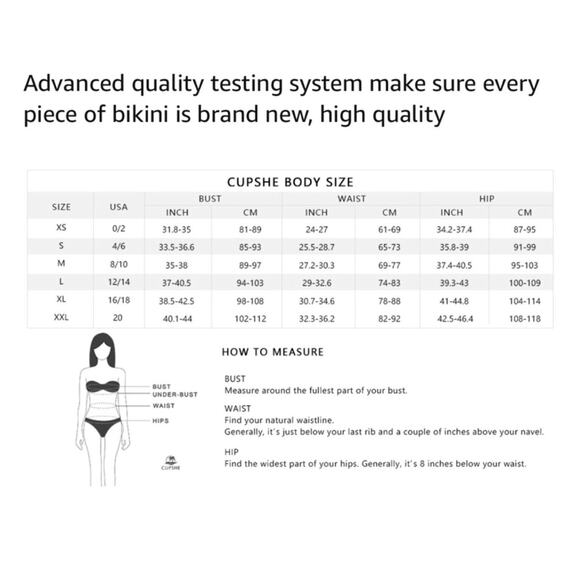 Cupshe Deep Love Tie Front Bikini Women's Size M Slate Blue Ribbed Beachy Sexy - Picture 12 of 12